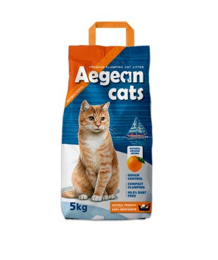 Aegean cat αυτοσυγκολλούμενος μπετονίτης πορτοκάλι 5kg