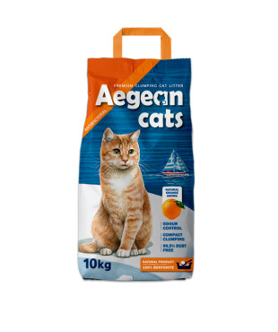 Aegean cat αυτοσυγκολλούμενος μπετονίτης πορτοκάλι 10kg