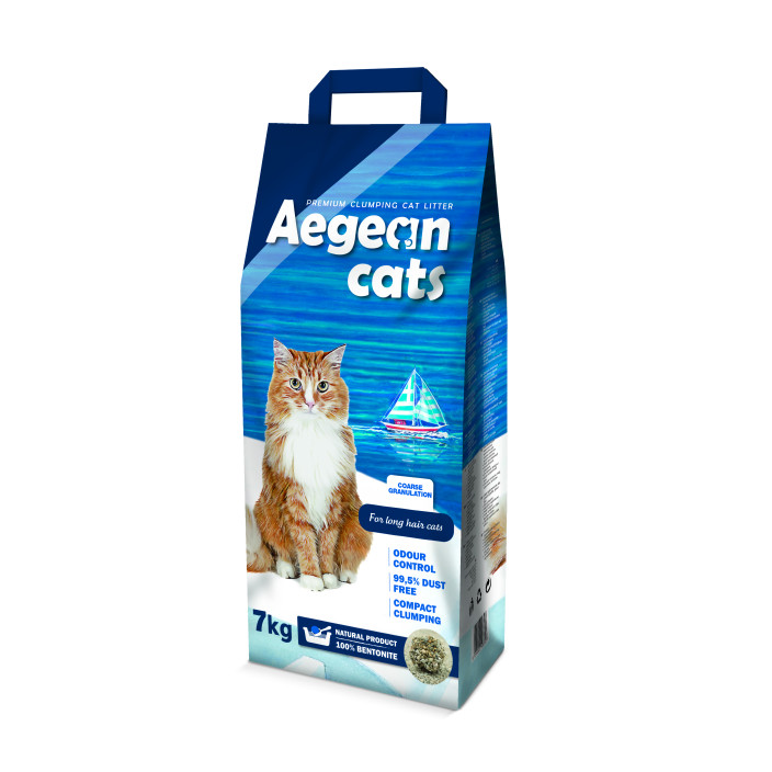 Aegean cat αυτοσυγκολλούμενος μπετονίτης χωρίς άρωμα για μακρύτριχες γάτες 7kg