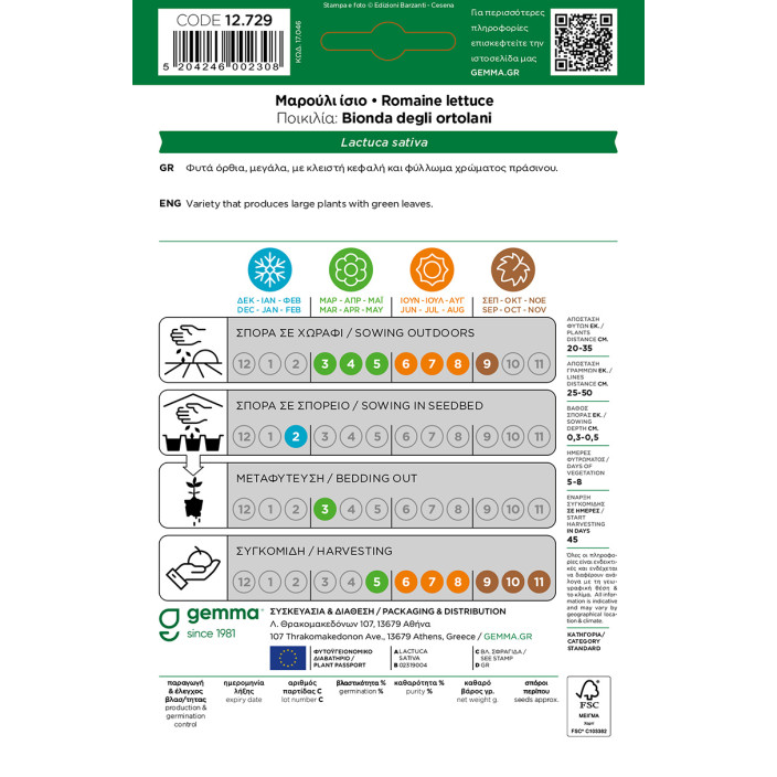 Gemma Μαρουλι romana καλοκαιρινο φακελος 