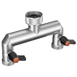 Claber metal range μεταλλικό ρακόρ 2 ρυθμιζόμενων εξόδων σπειρ. 3/4” αρσενικό