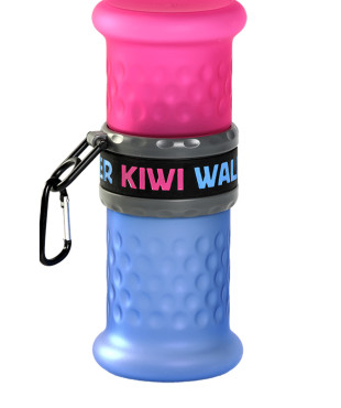 Kiwi walker μπουκάλι ταξιδίου 2 σε 1 ρoζ/μπλέ