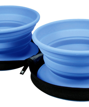 Kiwi walker διπλό ταξιδιωτικό μπολ - μπλε