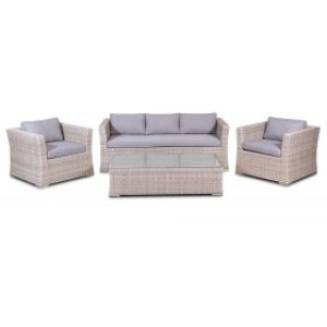 Lilly καθιστικό σέτ rattan σέτ 4 τεμαχίων με αλουμίνιο σκελετό