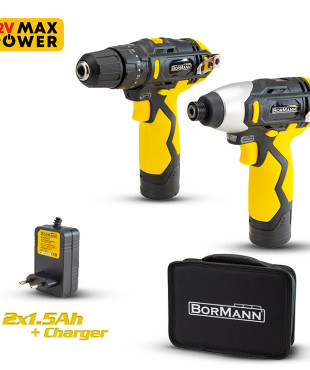 ΔΡΑΠ/ΒΙΔΟ ΚΡΟΥΣΤΙΚΟ 12V, 28Nm, 2 ΤΑΧΥΤΗΤΕΣ & ΠΑΛΜΙΚΟ ΚΑΤΣΑΒΙΔΙ 12V, 100Nm, 2x1.5Ah Li-Ion, ΤΣΑΝΤΑ