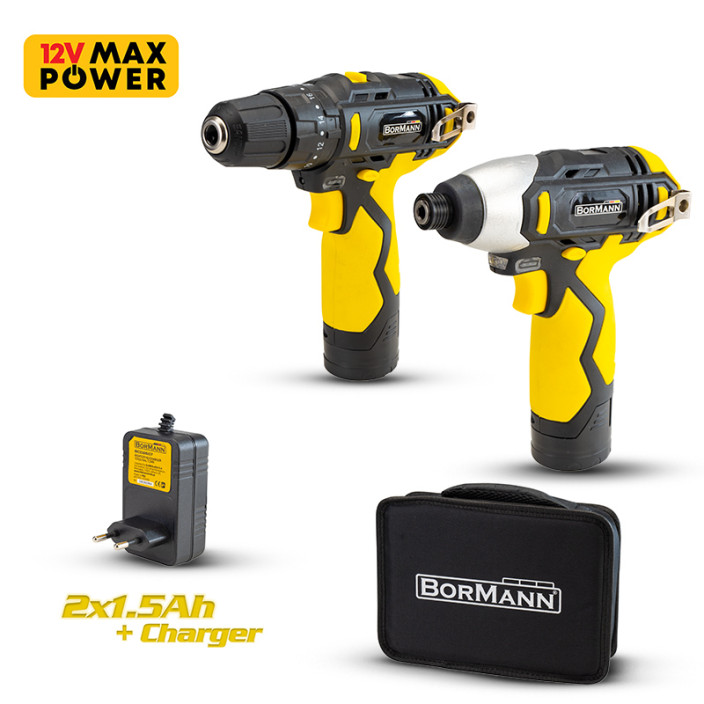 ΔΡΑΠ/ΒΙΔΟ ΚΡΟΥΣΤΙΚΟ 12V, 28Nm, 2 ΤΑΧΥΤΗΤΕΣ & ΠΑΛΜΙΚΟ ΚΑΤΣΑΒΙΔΙ 12V, 100Nm, 2x1.5Ah Li-Ion, ΤΣΑΝΤΑ