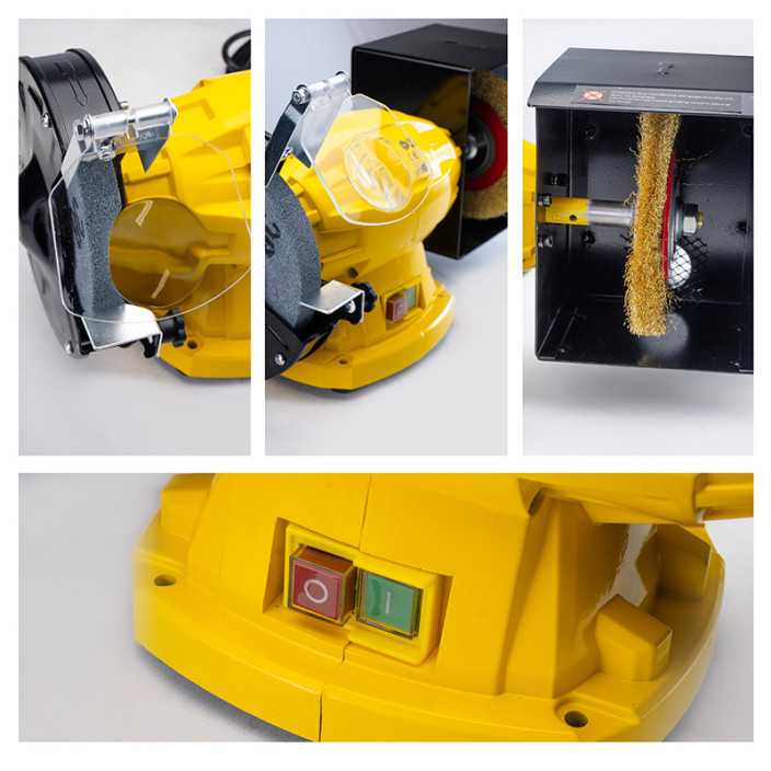 ΔΙΔΥΜΟΣ ΤΡΟΧΟΣ Φ150mm , 350W ΜΕ ΒΟΥΡΤΣΑ