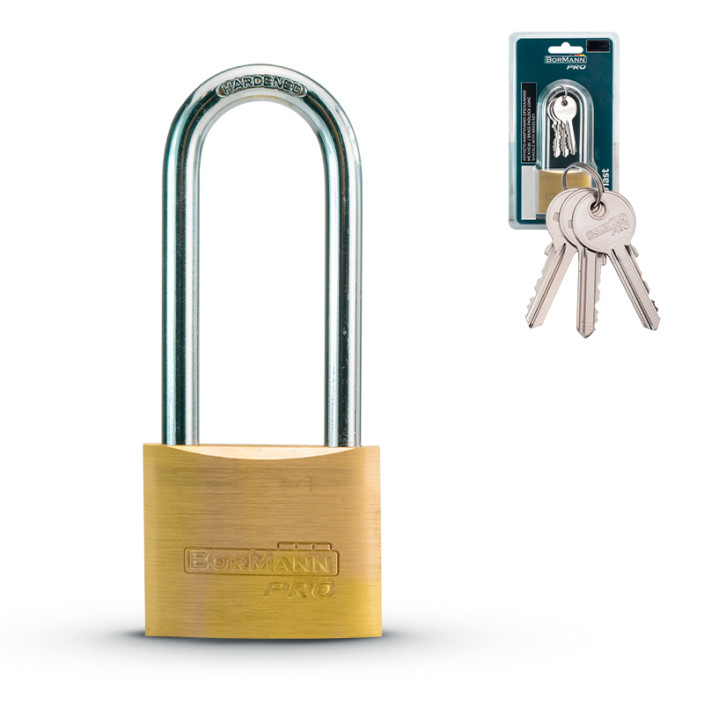 Λουκέτο Μακρύλαιμο Ορυχάκλεινο 60mm με 3 κλειδιά ορειχάλκινα 