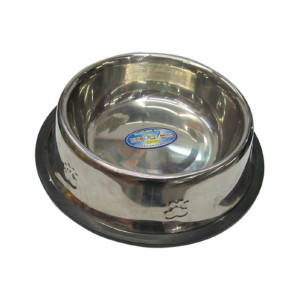 Round metal saucer-dog bowl 22cm
