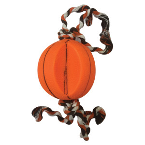 Dog ball toy with rope 9cm