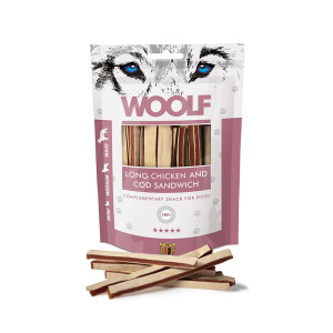 Woolf γεμιστές λωρίδες κοτόπουλου και ψαριού 100gr